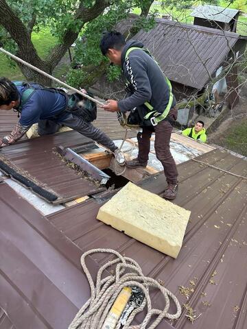 Removing the rusted and damaged metal