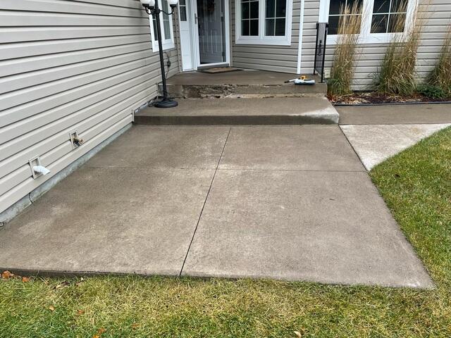 Uneven and Worn Front Slab