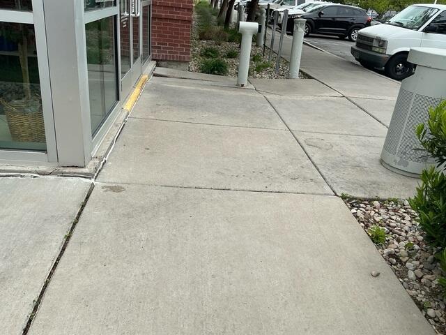 Before Repair - Sinking Walkway at Commercial Entrance in Salt Lake City