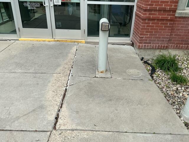 Settling Concrete at Business Entrance - Salt Lake City