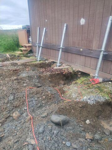 Helical Piers Ready For Installation