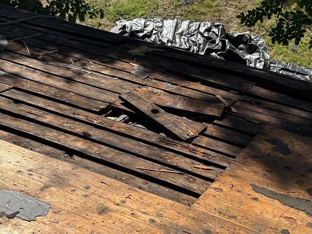 The Sheathing Is Exposed
