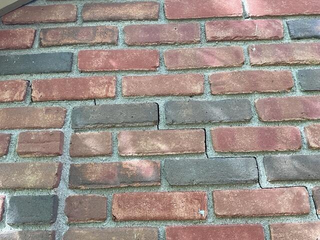 Exterior wall crack