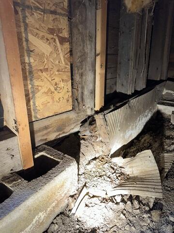 Sinking Crawl Space Supports