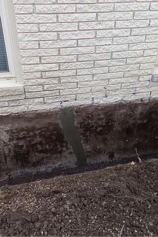 Exterior Foundation Crack Sealed