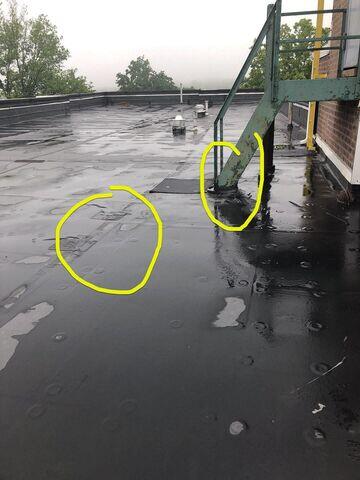 Staircase & Rubber Roofing Damage