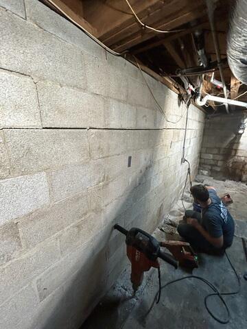 Excavating Areas for Anchors