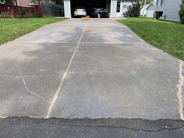 Full driveway view sealed