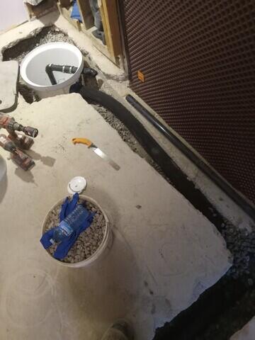 Sump liner installed