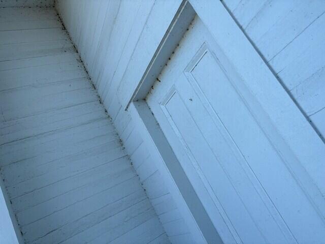 Cobwebs in the corner of front entrance