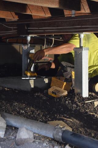 13 push piers, 10 smart jacks, 13 concrete R&R and 20 Shear Component.