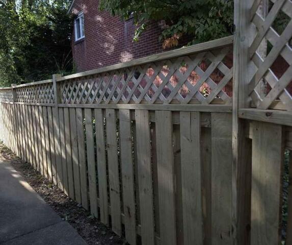 4' Shadowbox with a 1' lattice added on Top Natural Pressure Treated Wood
