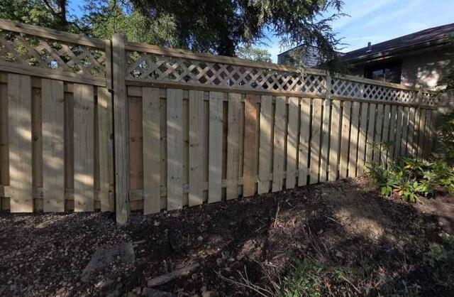 4' Shadowbox with a 1' lattice added on Top Natural Pressure Treated Wood