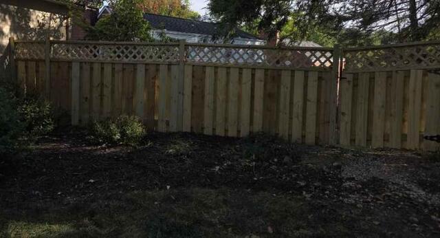 4' Shadowbox with a 1' lattice added on Top Natural Pressure Treated Wood