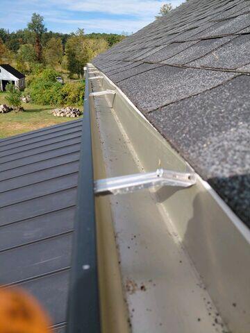 Gutters after cleaning