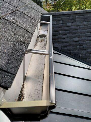 Gutters after cleaning