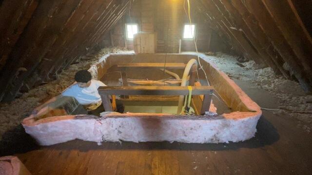 Cellulose Blown Into the Attic