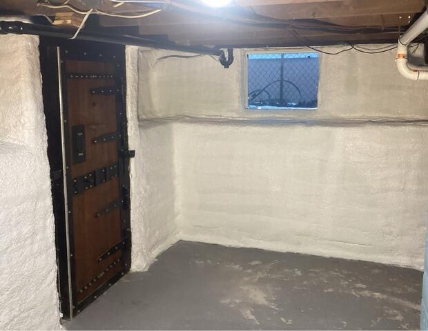 Wall coating in basement