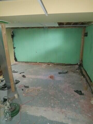 After tearout of finished wall