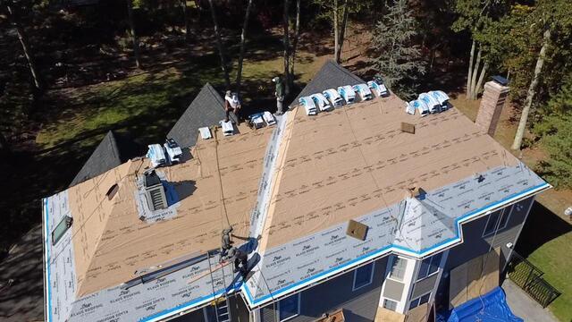 Underlayment Completed and Rake & Drip Edge Flashing Installed