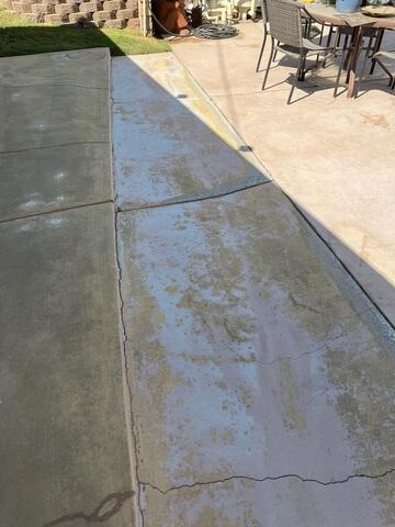 Concrete Patio Before Repair in Riverside, CA