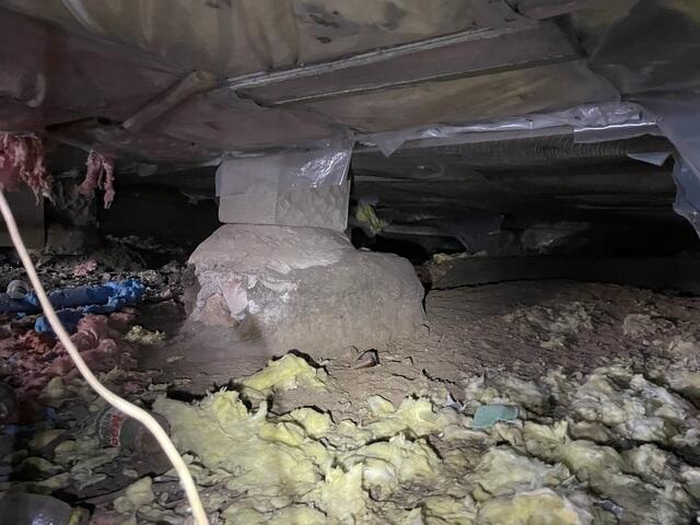 Crawl Space with Unstable Support Before Repair