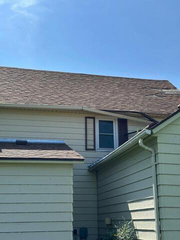 Side view of damage to home
