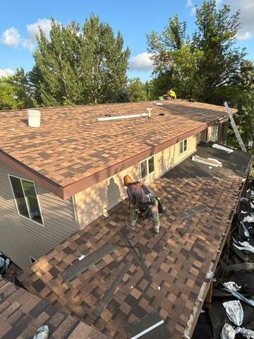 Touching up the remaining section of the roof