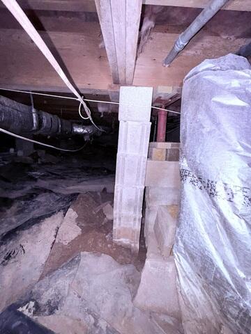 Unsupported floor joists