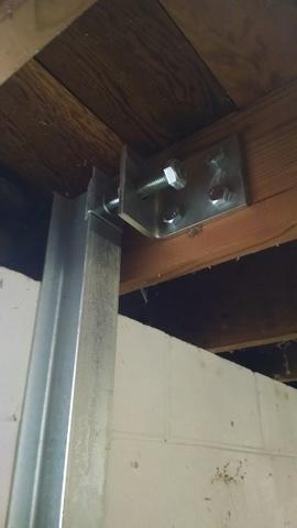 PowerBrace attached to floor joist