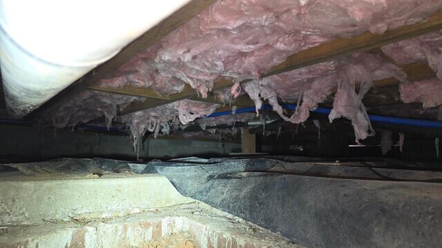 Debris in the crawl space