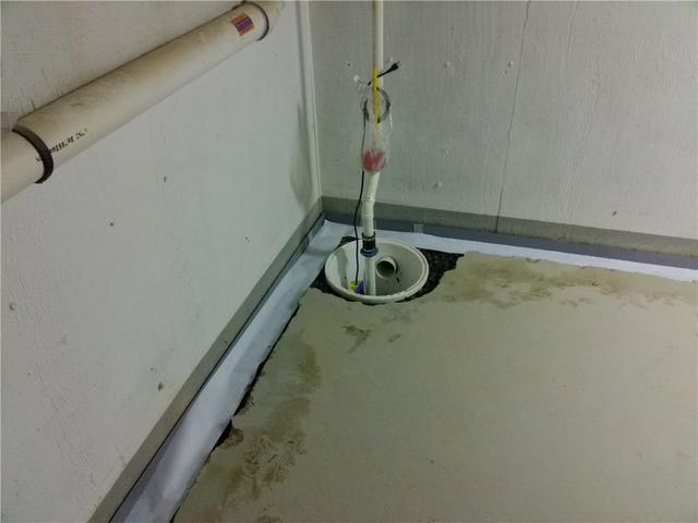 <p>A SuperSump sump pump was installed in the basement to drain flood waters safely out of the home.</p>