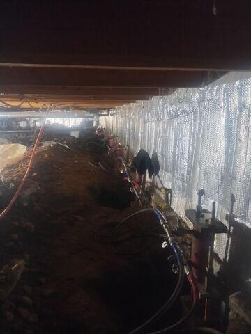 Push Pier Installation In Progress