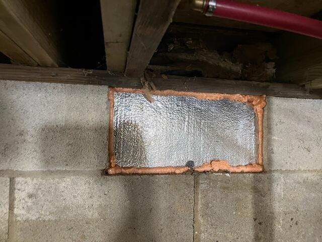 Blocked Off and Sealed Vents