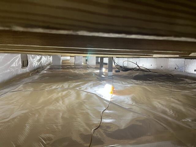 Waterproofed Crawl Space with Vapor Barrier