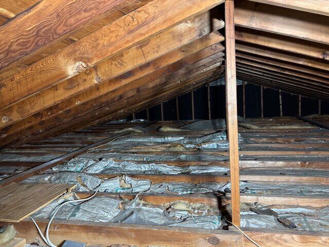 before picture of old insulation