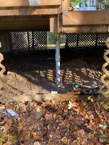 Helical Pier Installation Begins