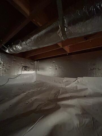 Insulate crawl space walls with rigid foam