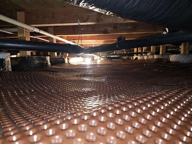 During Installation - Drainage Matting Added