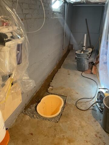Basement Drainage System Trenching