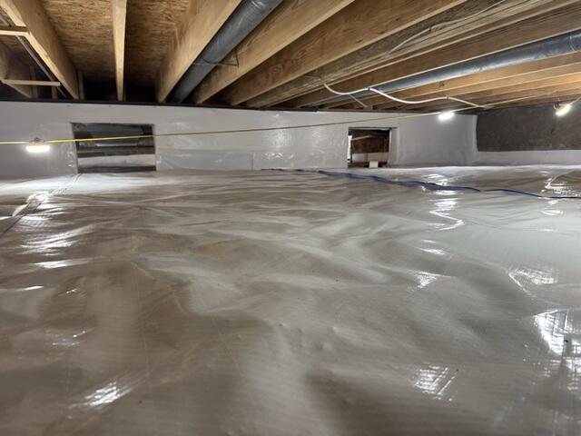 Freshly Encapsulated Crawl Space with SilverGlo Insulation