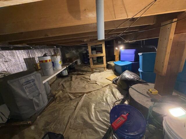 Before Installation - A loose liner, dirty/musty area