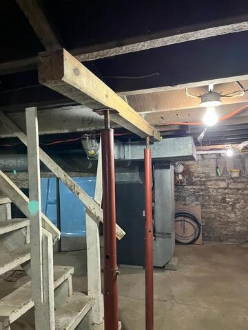 Failing Lally Columns in West Harrison, IN