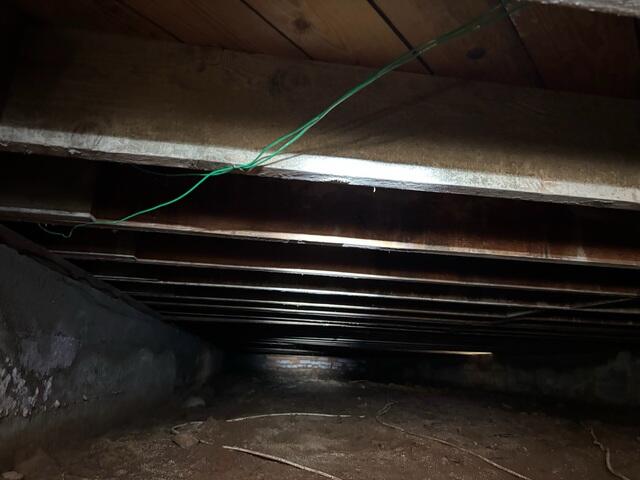 Exposed Floor Joists Before Crawlspace Encapsulation - San Diego, CA