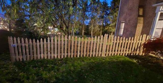 Natural Concave Gothic Picket Pressure Treated Wood/ (1) Double 8' gate