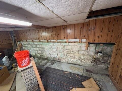 Water Damaged Basement Walls and Floor