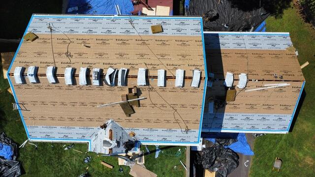 Underlayment Completed & Drip Edge Flashing Installed