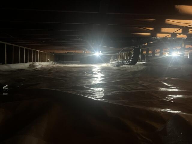 Finished crawlspace encapsulation