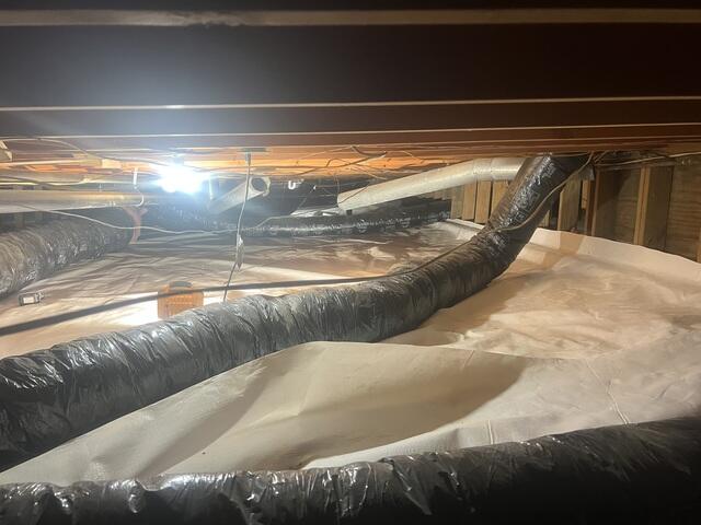 Crawlspace encapsulation under duct work