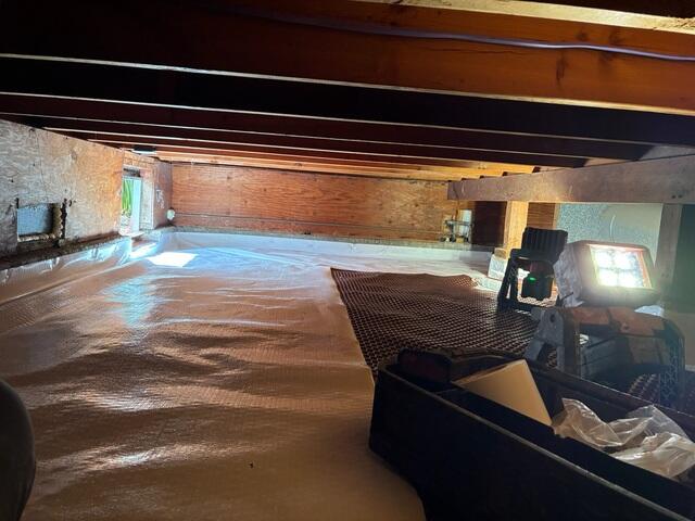 Moisture Control Barrier in Crawlspace